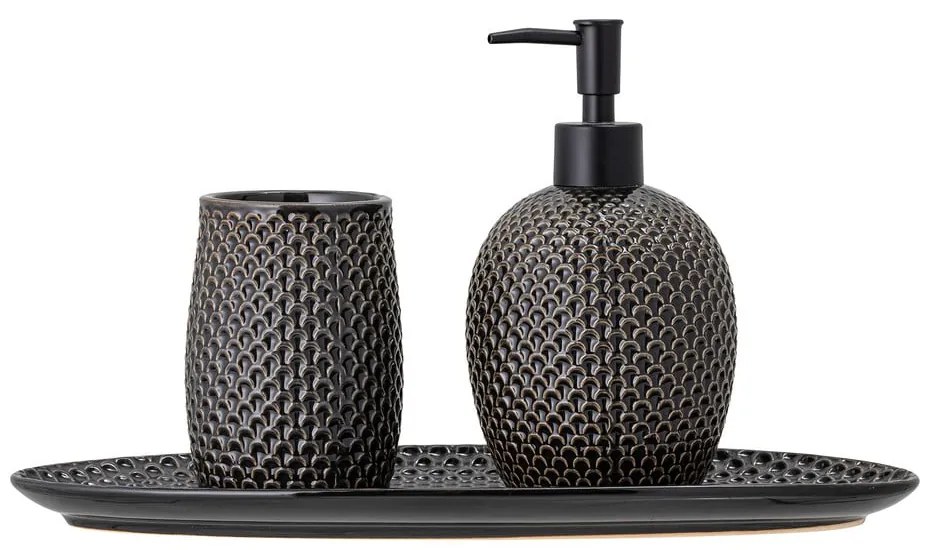 Set de accesorii de baie gri din gresie ceramică Hrin – Bloomingville