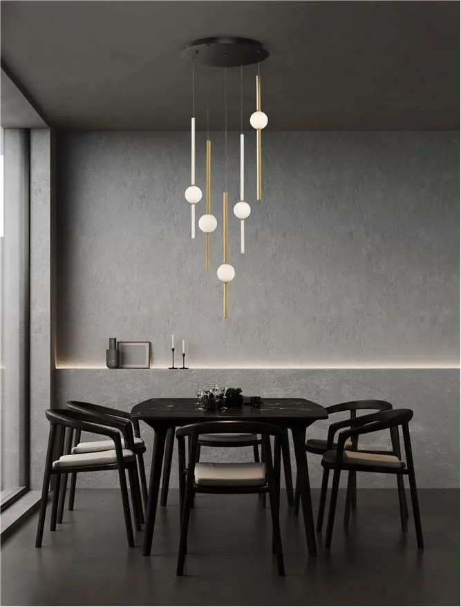 Lustra dimabila cu 5 pendule LED design modern ACROBAT