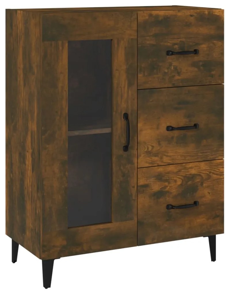 817366 vidaXL Servantă, stejar fumuriu, 69,5x34x90 cm, lemn compozit