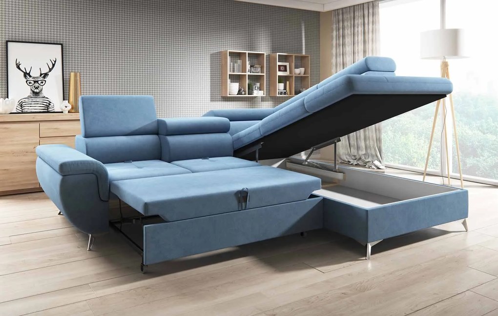 Coltar living extensibil Monk L pe dreapta – L271 x l222 x h101 cm