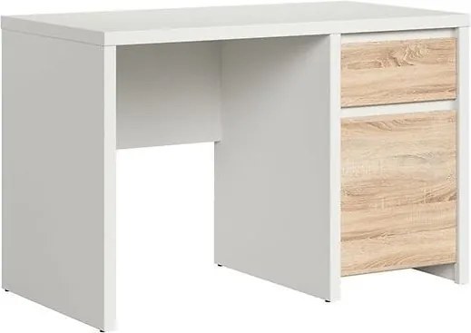 Birou KASPIAN, alb/stejar sonoma, PAL, 120x65x77 cm