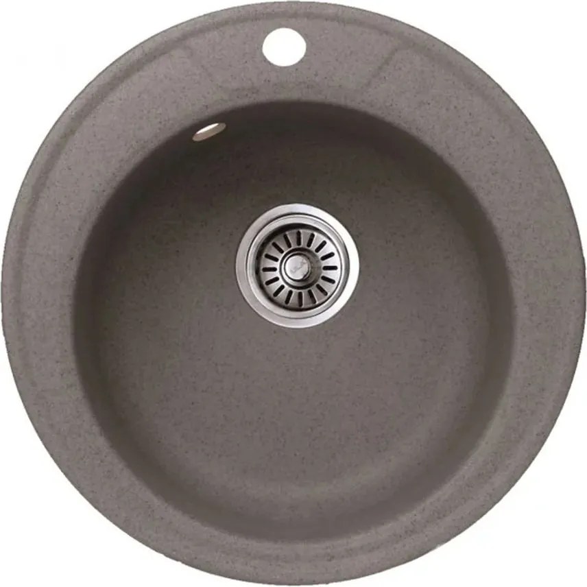 Chiuveta compozit Inter Ceramic finisaj granit gri 49 cm fara picurator