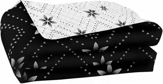 Cuvertură reversibilă din microfibră DecoKing Hypnosis Snowynight, 240 x 260 cm, gri - negru