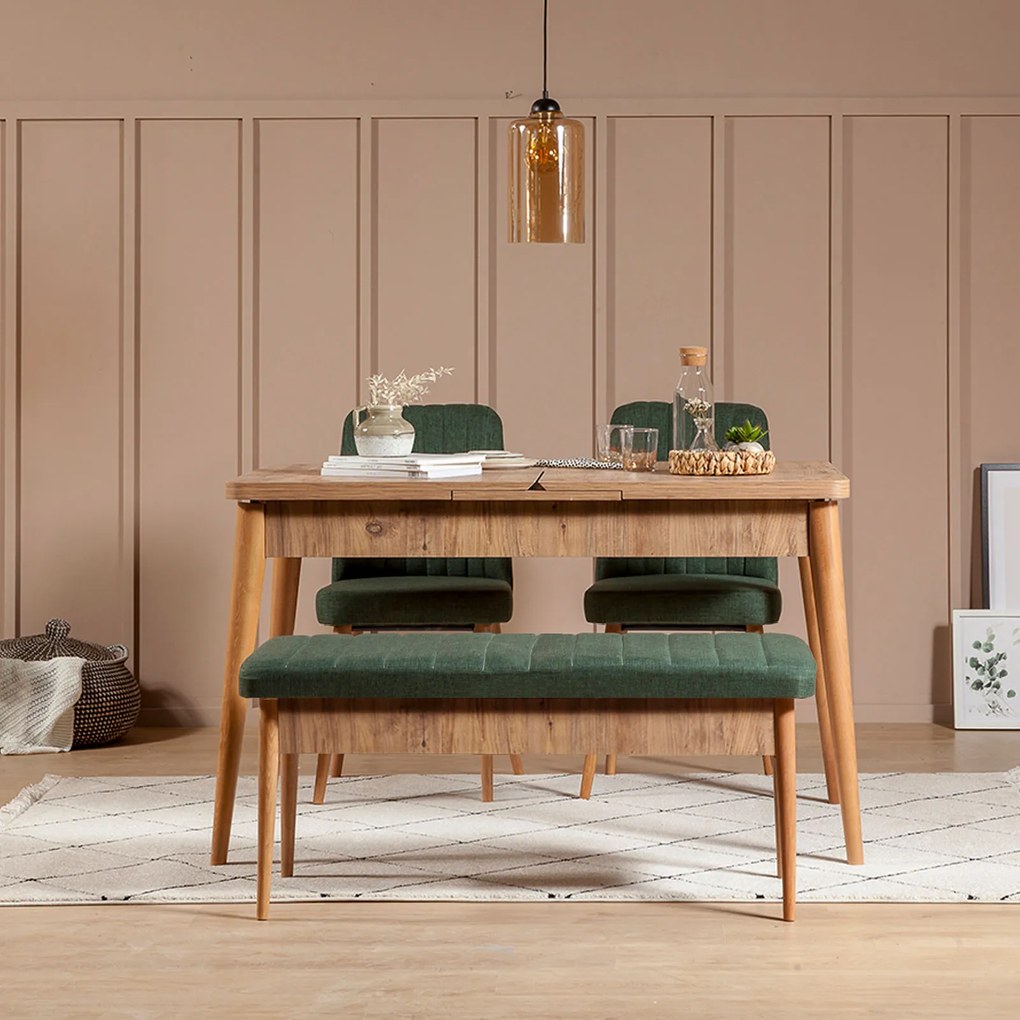 Set mobilier sufragerie Vlasta 1 (pin atlantic + verde) (pentru 4 persoane). 1072183