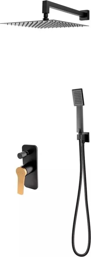 Sistem de dus incastrat FDesign Seppia negru - rose gold
