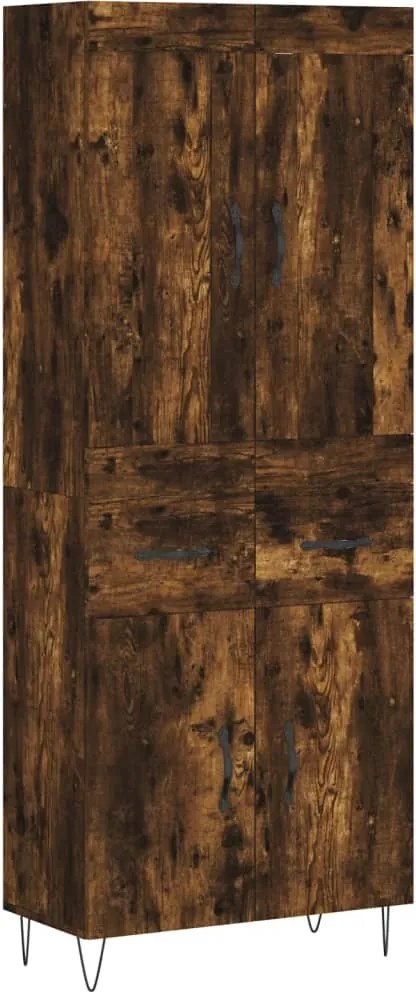 vidaXL Dulap înalt, stejar fumuriu, 69,5x34x180, lemn compozit