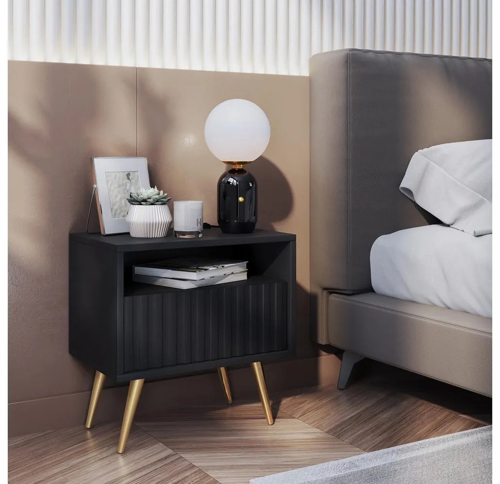 Noptieră Biel B3  (negru + auriu). 1098852