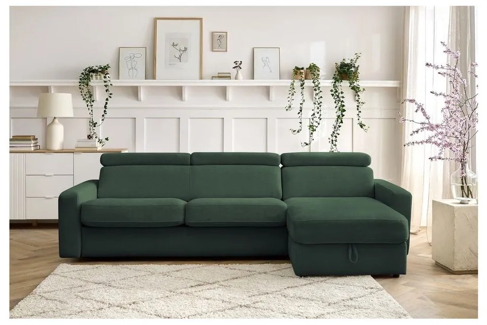 Colțar verde închis extensibil (cu colț variabil) Monaco – Bobochic Paris