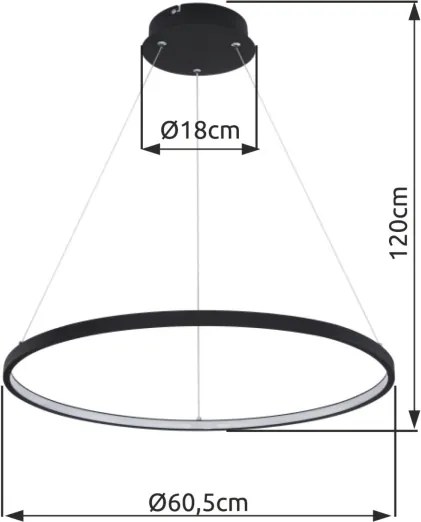 Lustră LED pe cablu Globo 67192-29B RALPH LED/29W/230V