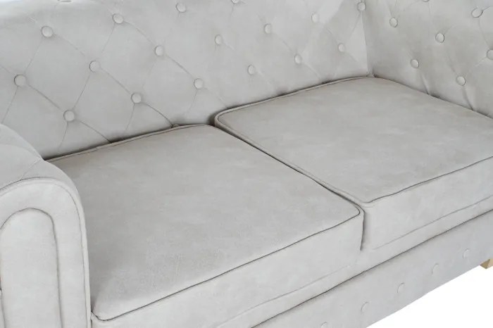 Canapea 2 locuri din stofa si lemn de mango " Covetry White "