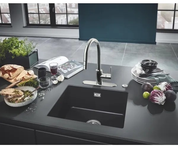 GROHE 31654AP0 - Chiuvetă K700U 533 × 457 mm, granit negru/negru