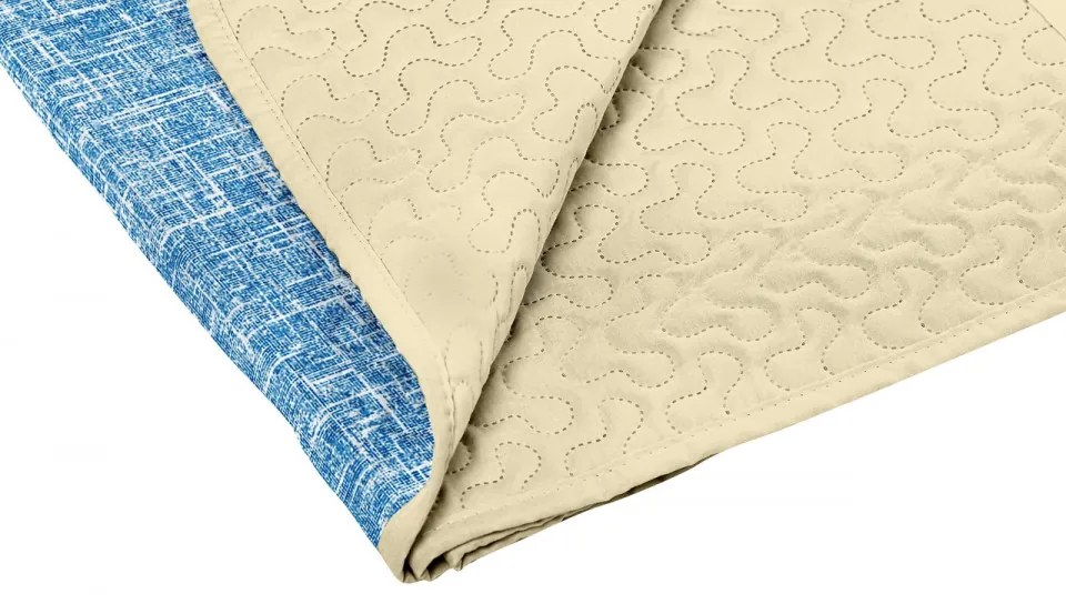 Cuvertura matlasata cu 2 fete Alcam, microfibra, 210x220 cm, Blue Jeans