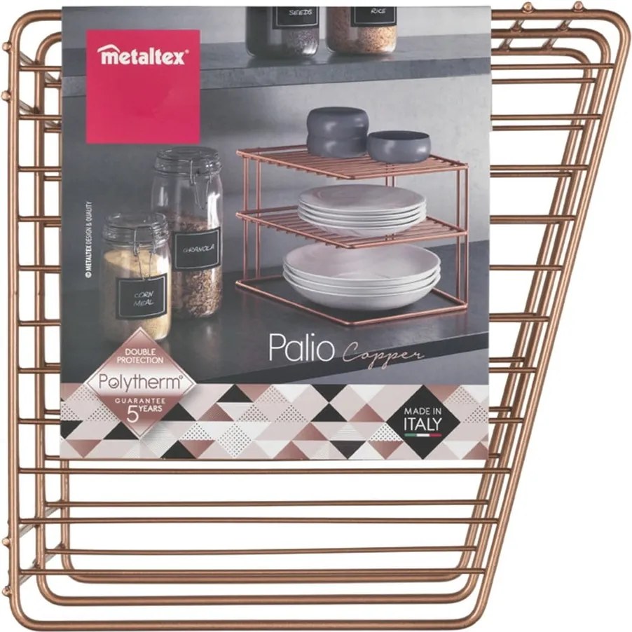 Raft suplimentar arămiu din oțel 25x25 cm Palio – Metaltex