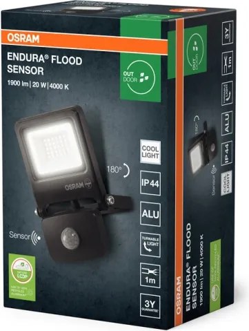 Osram - Proiector LED ENDURA cu senzor, 20 W, 230 V, 4000 K, IP44