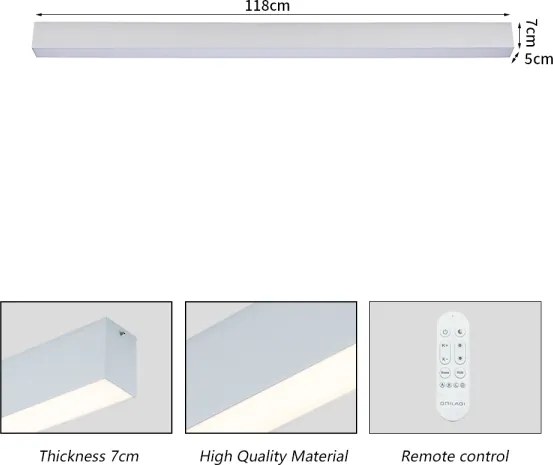 Brilagi - Plafonieră LED reglabilă SLEEKLINE LED/40W/230V Wi-Fi Tuya argintiu+telecomandă