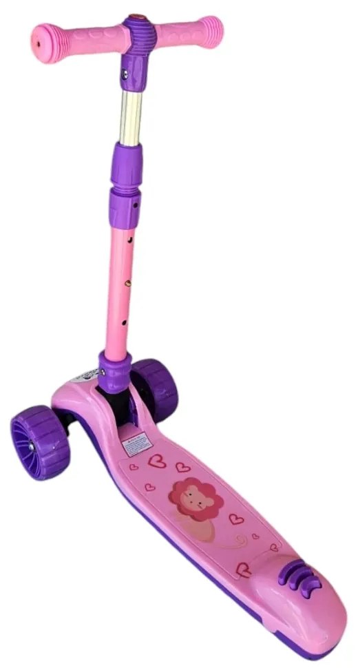 Trotineta copii cu roti luminoase din silicon NOVOKIDS™ Mini Scooter 8150, Cu melodii si lumini, 3 roti, Pliabila, Maner reglabil pe inaltime, Maxim