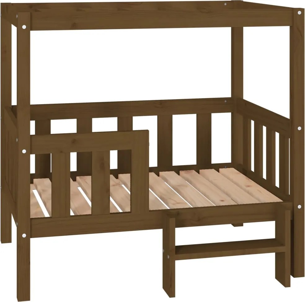 vidaXL Pat pentru câini, maro miere, 95,5x73,5x90cm, lemn masiv de pin