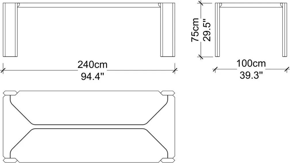 Masă lemn masiv de dining Nova Personalizabilă - 300 cm