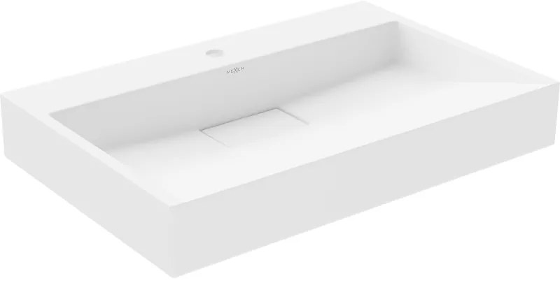 Mexen Ava chiuvetă de blat din conglomerat 1/O 70 x 46 cm, albă - 23017001