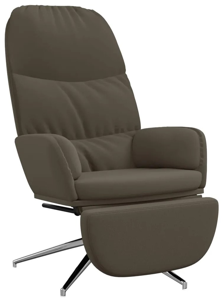 3097384 vidaXL Scaun relaxare cu taburet, gri închis, imitație piele întoarsă