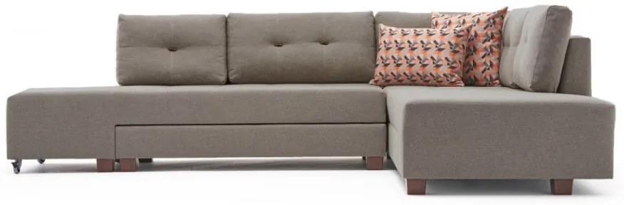 Coltar Extensibil Manama Corner Sofa Bed Right, Crem