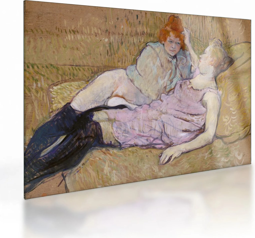 Tablou pe sticlă - Henri de Toulouse-Lautrec, The Sofa, reproducere (70x50 cm)