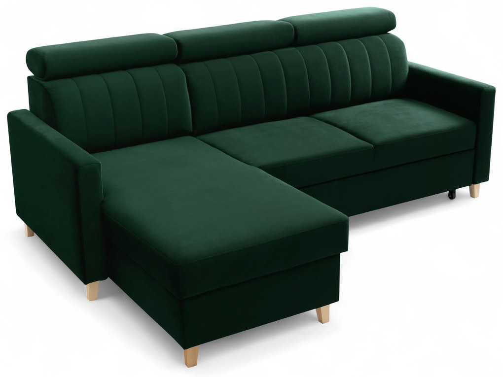 Colțar extensibil Vario universal dreapta/stânga - catifea verde Bluvel 78