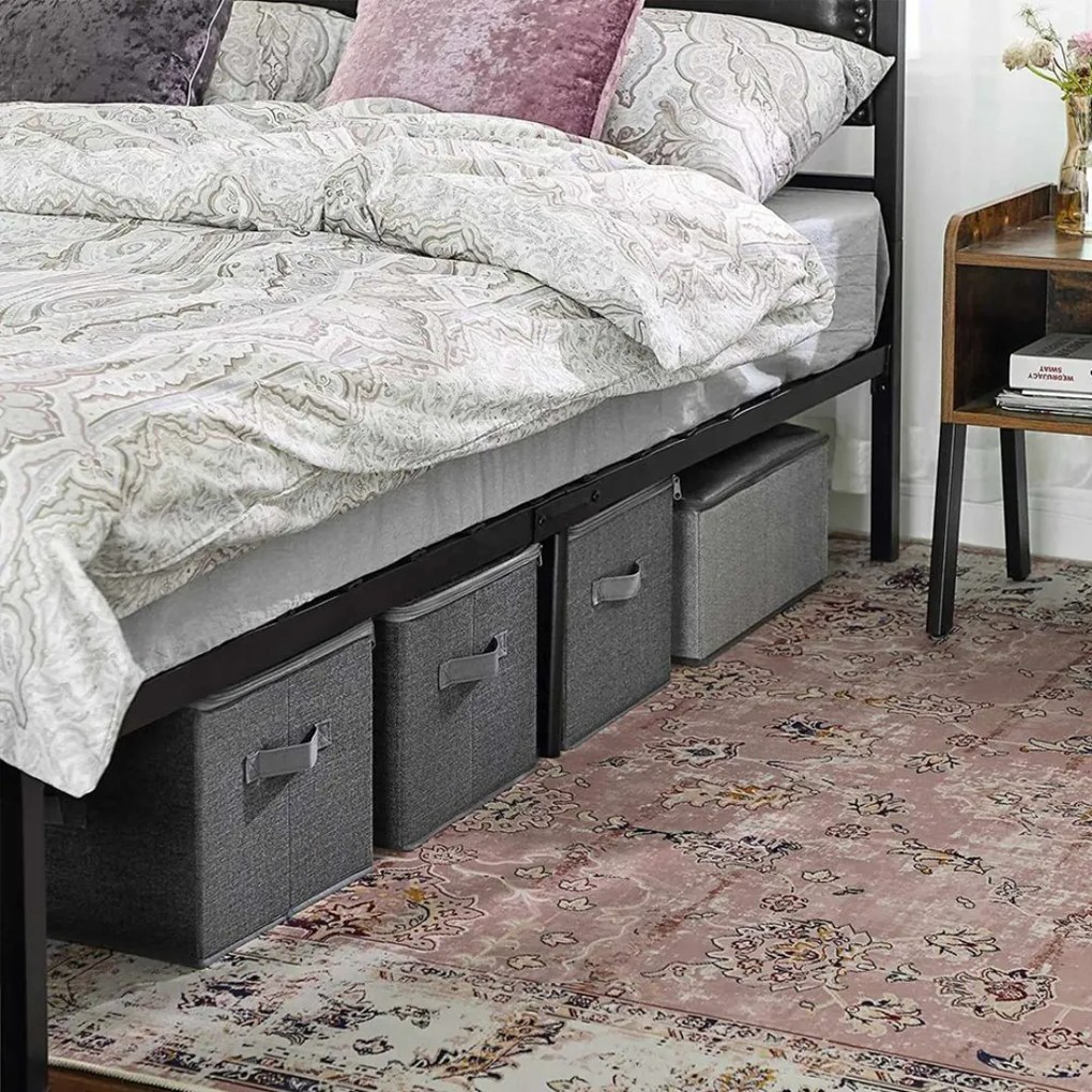 Cutii de depozitare ELVIS, 3 buc, 40x30x25cm, gri SongmicsHome