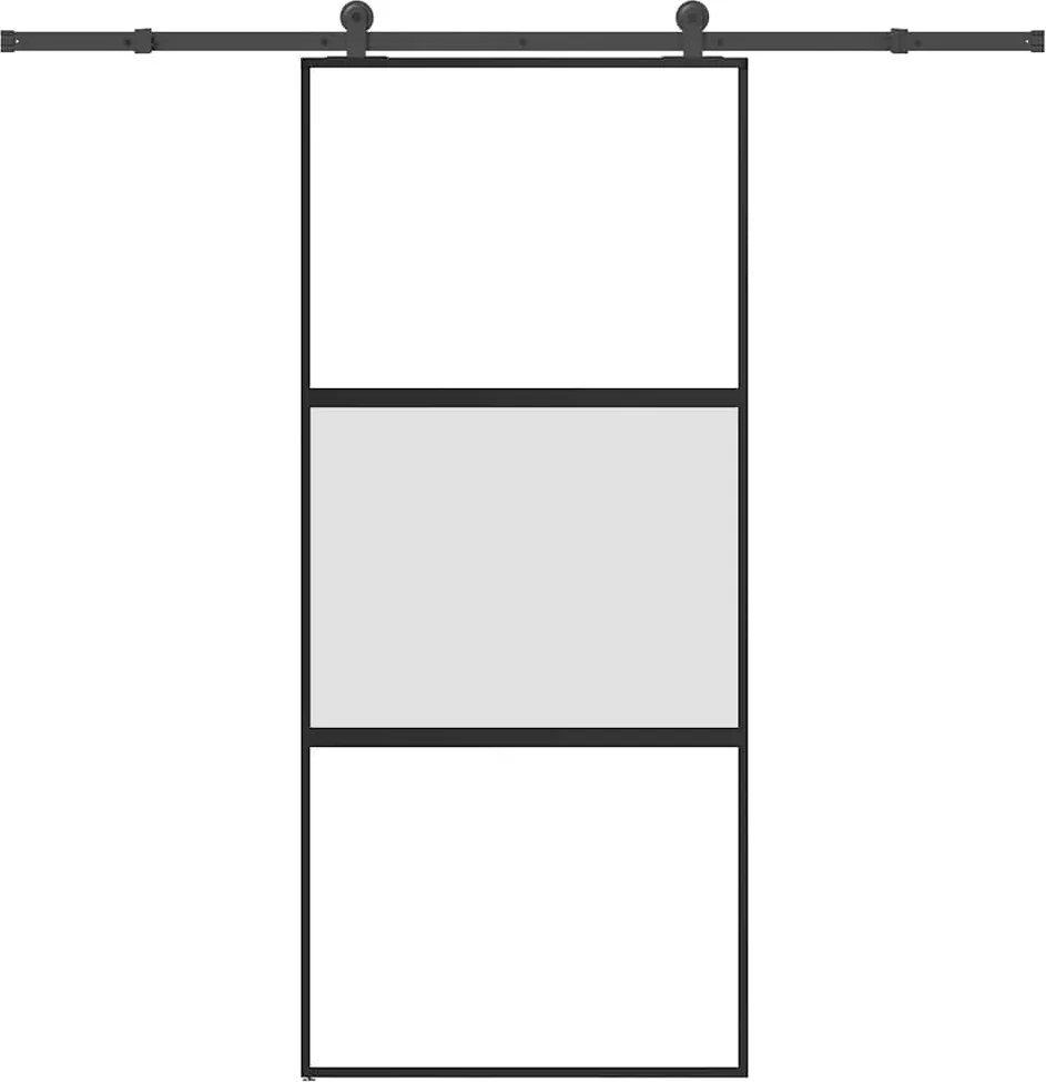 vidaXL Ușă glisantă cu set de feronerie sticlă temperată și aluminiu