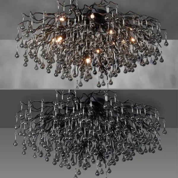 Paul Neuhaus 8092-18 - Lustra aplicată ICICLE, 14 x G9/40W/230V, Ø 100 cm, negru