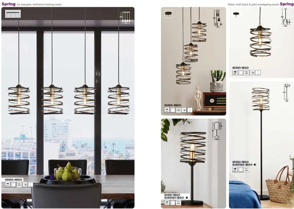 Lustra cu 3 pendule design modern Spring