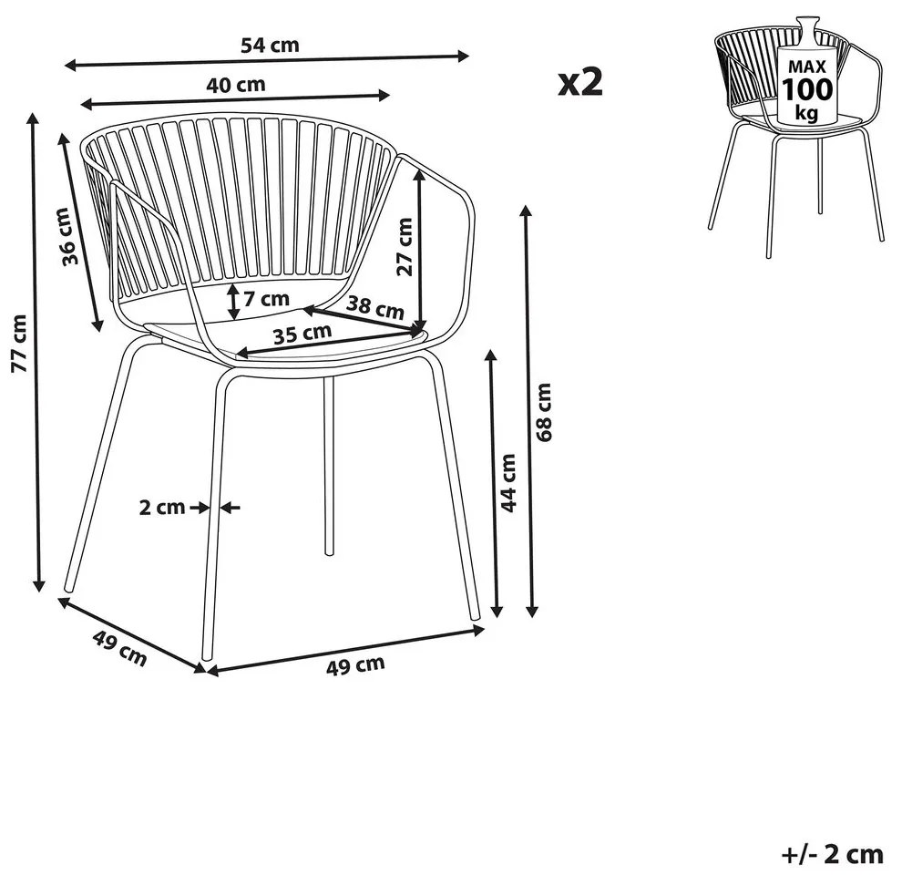 Set 2 buc. scaune de sufragerie RAGOR (auriu). 1022869
