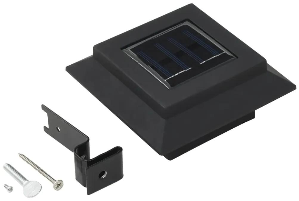 Lampi solare de exterior, 12 buc., negru, 12 cm, patrat, LED 12, Negru, 1
