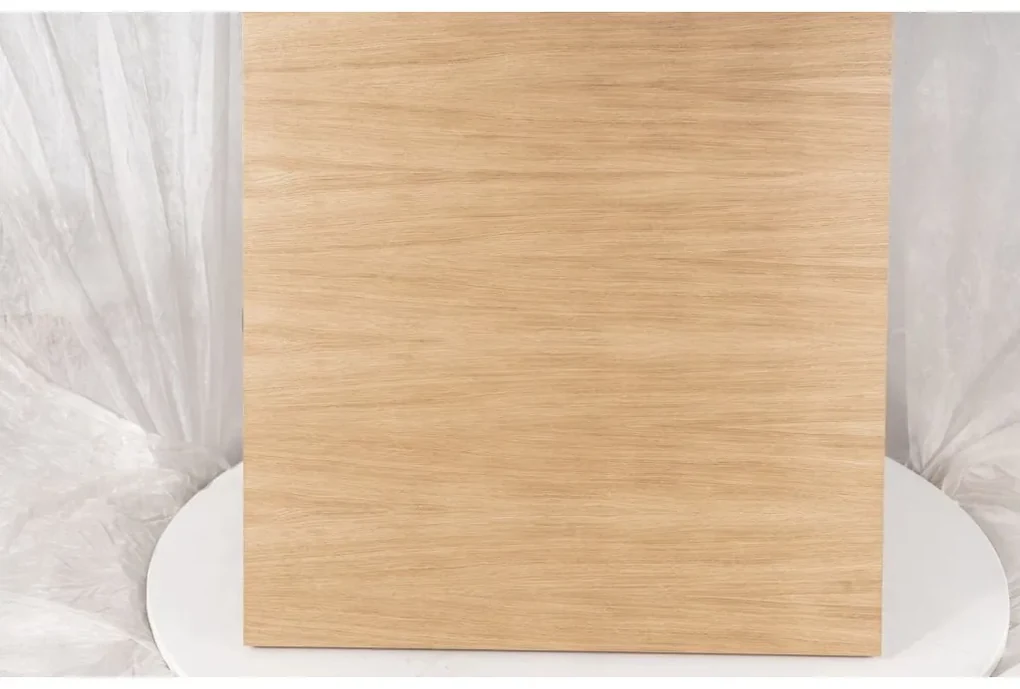 Masa de dining neagra cu blat in decor stejar PURO 70x70