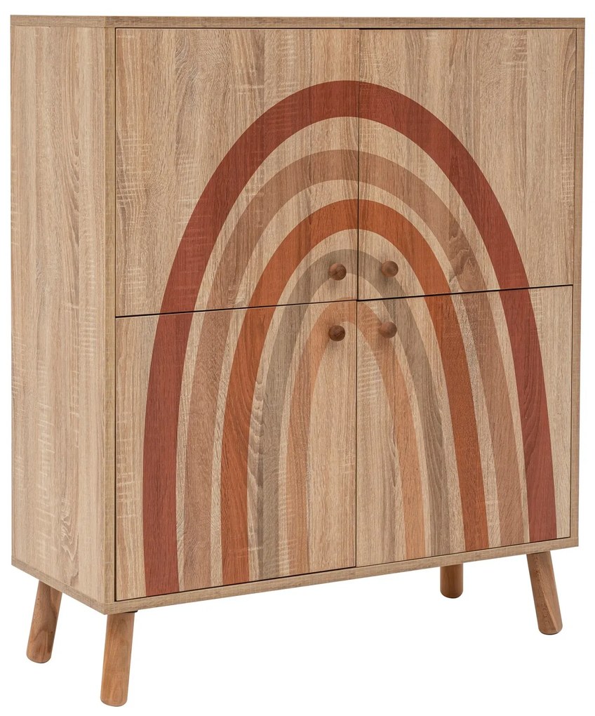 Mobilier pentru hol Maluxe Iris (Stejar sonoma + Piatră). 1089070