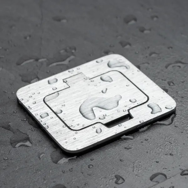 Priză încastrabilă de podea de exterior Brilagi IP55 crom mat dreptunghiular