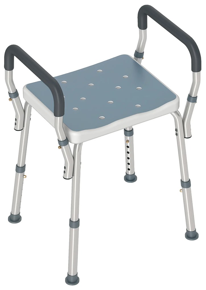 HOMCOM Scaun Reglabil de Duș cu Mânere, Multicolor | Aosom Romania