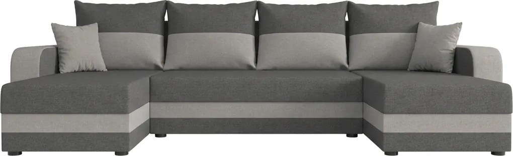 Coltar extensibil in forma de U VALERIO, gri inchis/gri deschis, 305x140 cm