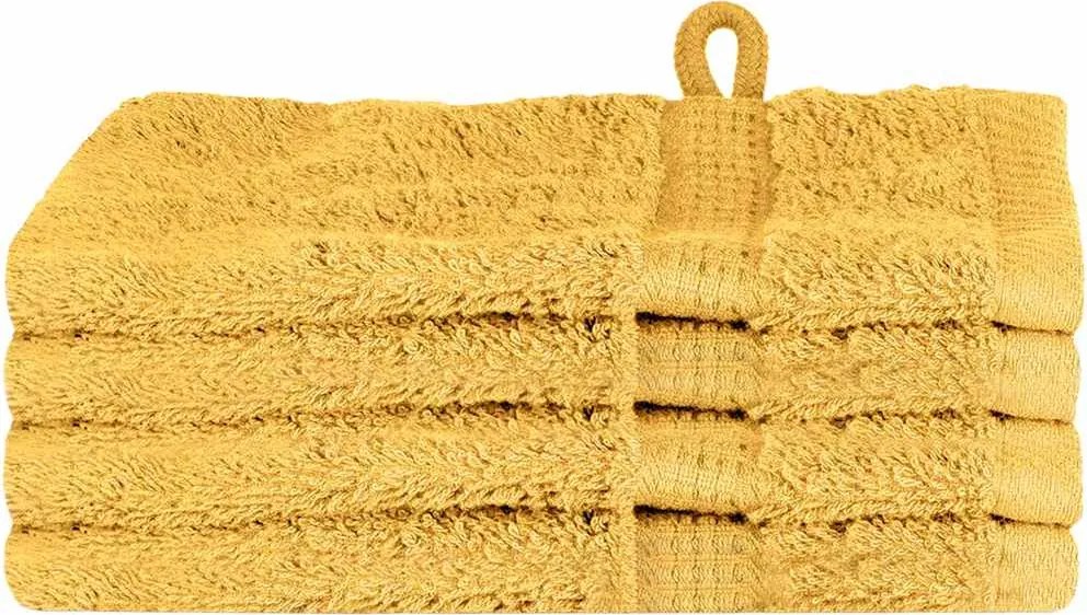 vidaXL Prosop pentru musafiri SOLUND 4 pcs Auriu 15 x 21 cm 550 gsm