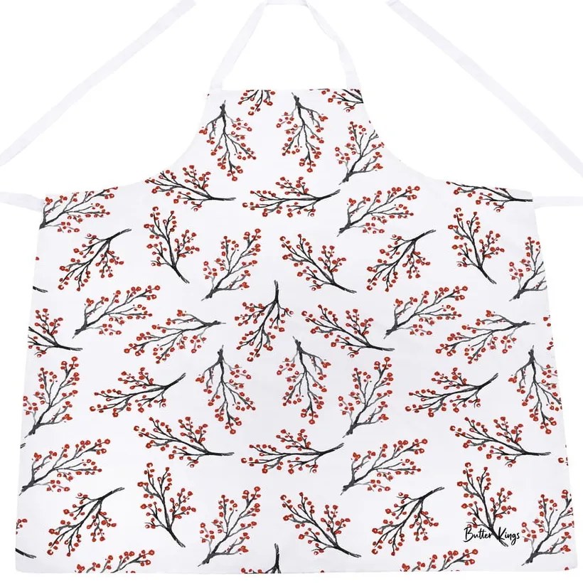 Șorț din bumbac cu model de Crăciun Rowan Berries - Butter Kings