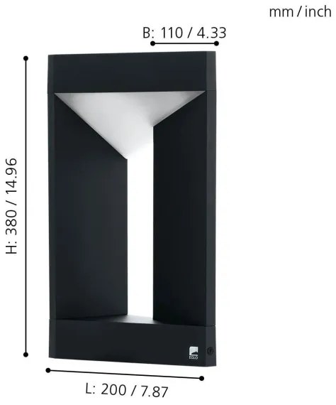 Eglo 98749 - Aplică perete exterior LED NEMBRO LED/10W/230V IP54