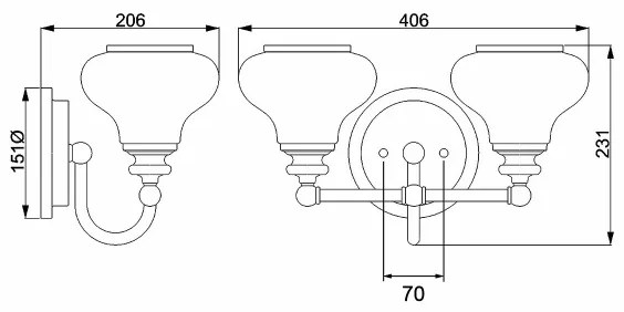Corp de iluminat LED pentru baie Hinkley HK-AINSLEY2-BATH-BB AINSLEY 2xG9/3W/230V IP44