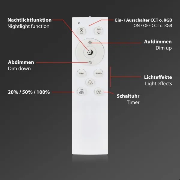 Plafonieră LED RGBW dimabilă Briloner 3709-014 LED/22W/230V argintiu + telecomandă