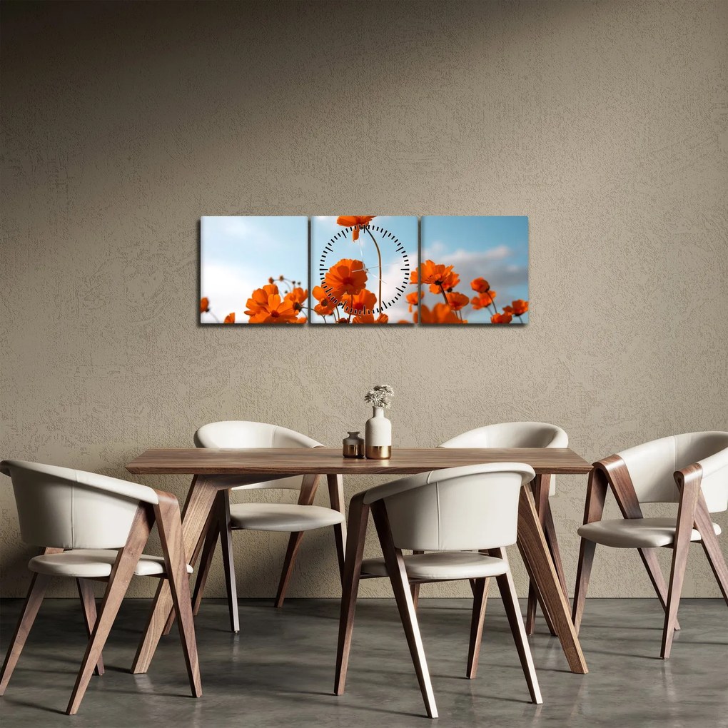 Tablou - Flori sălbatice (cu ceas) (90x30 cm)