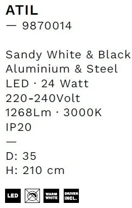 Lustra LED suspendata design modern ATIL D-35cm