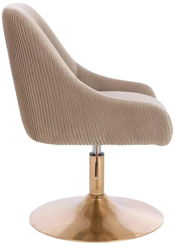 HR920N Scaun Latte din Catifea cu Bază Aurie