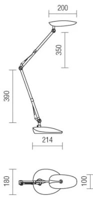 Redo 01-1036 - Lampă LED de birou KEPLER, 6,5 W, 230 V, albă