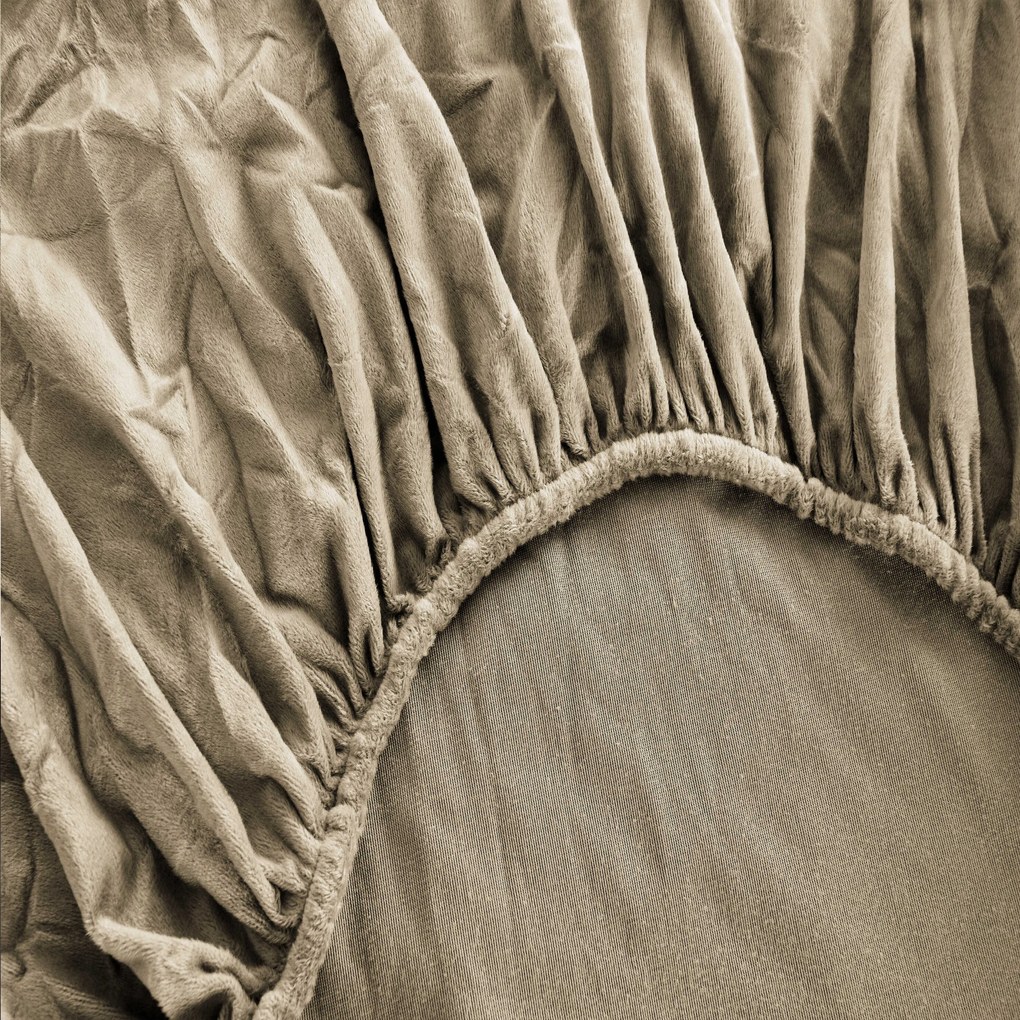 Cearsaf Cocolino microplus cu elastic SOFT 90x200 cm maro