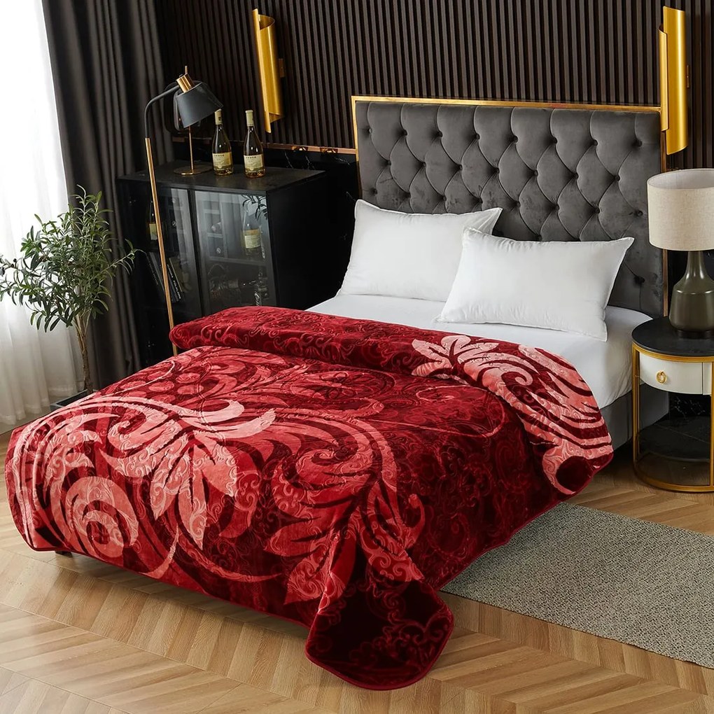Pătură Cocolino gofrată 3D, roșu, 200x240 cm, 2,2 kg, PGU207