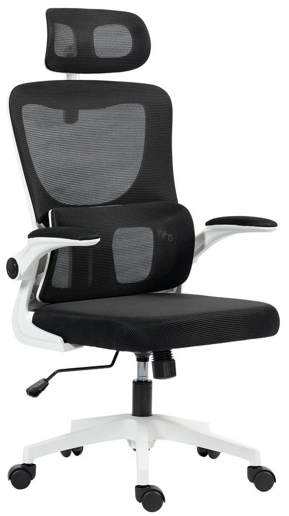 Vinsetto Scaun de Birou Ergonomic cu Tetieră Detașabilă Negru | Aosom Romania
